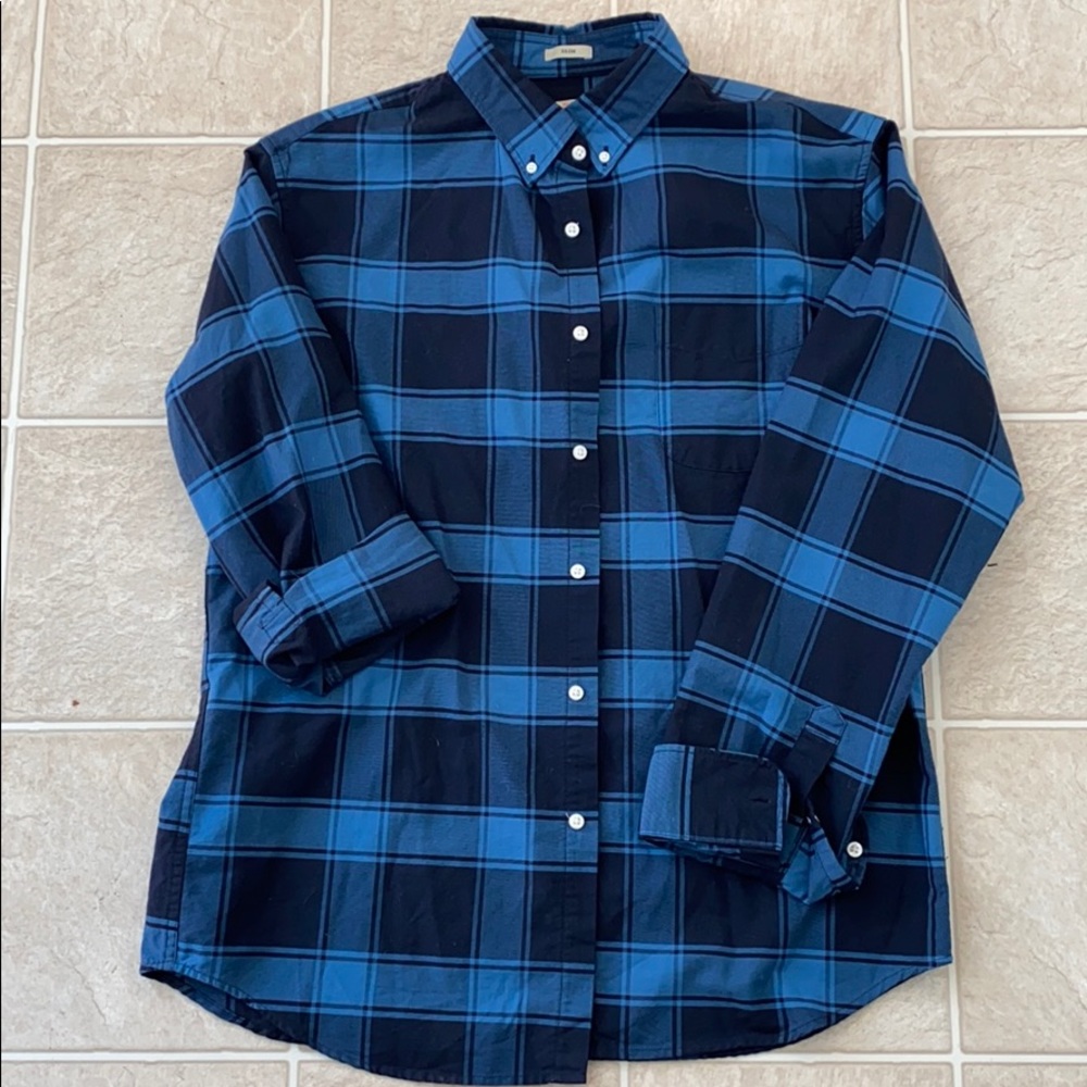 J. Crew plaid long sleeve button down